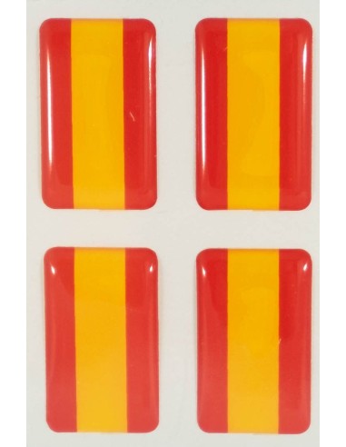 Pegatinas pack 4 bandera España rectangular