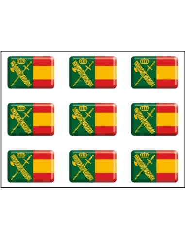 Pegatinas pack 9 Guardia Civil bandera España