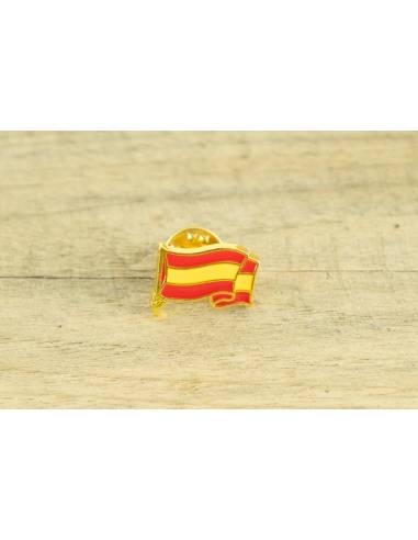 Pin bandera de España ondeante
