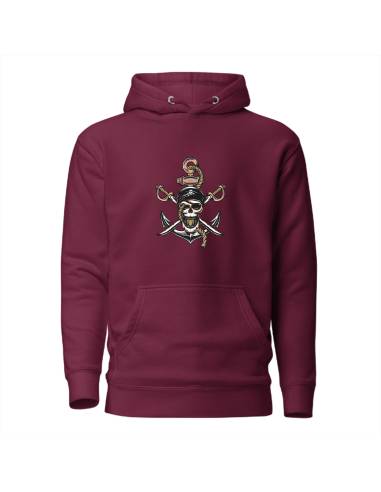 Sudadera con capucha Skull pirates with Sword & Anchor