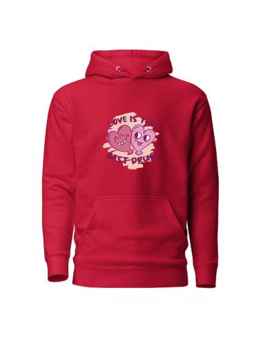Sudadera con capucha Love is the best drug
